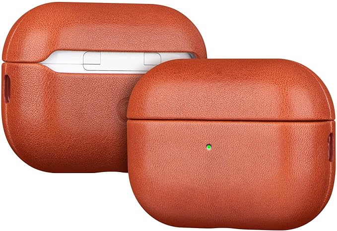 Lopie AirPods Pro 2nd Gen Leather Case Cover, Brown, Unisex