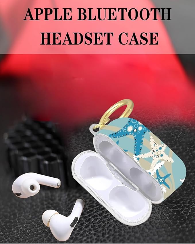 Compatible with Airpod Pro 2nd/1st Generation,Full Protection Cover for Women,Accessories Hard Case Portable & Shockproof for Airpod Pro 2nd Charging Case 2023/2022/2019(Beach Starfish)