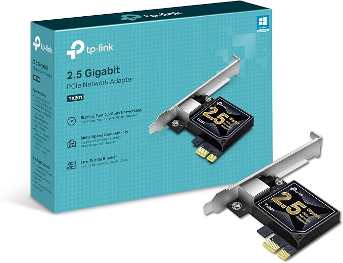 TP-Link 2.5GB PCIe Network Card (TX201) – PCIe to 2.5 Gigabit Ethernet Card