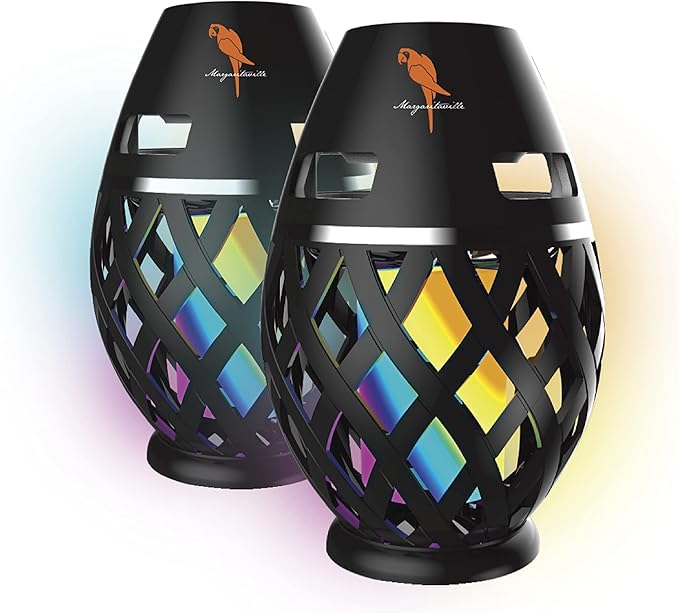 Margaritaville Tiki Torch - Waterproof Bluetooth Speaker, Portable Party Speaker with Multicolor LED Lights, Perfect for Travel, Parties, Yards, and Pools (2 Pack)