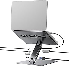 BENFEI Laptop Stand with USB C 6in1 Docking Station, HDMI 4K@60Hz,Gigabit Ethernet, 100W Power Delivery, 10Gbps 1*USB C 3.2 and 2*USB A 3.2 Compatible with MacBook Pro/Air, iPad Pro, XPS, Thinkpad - Image 1