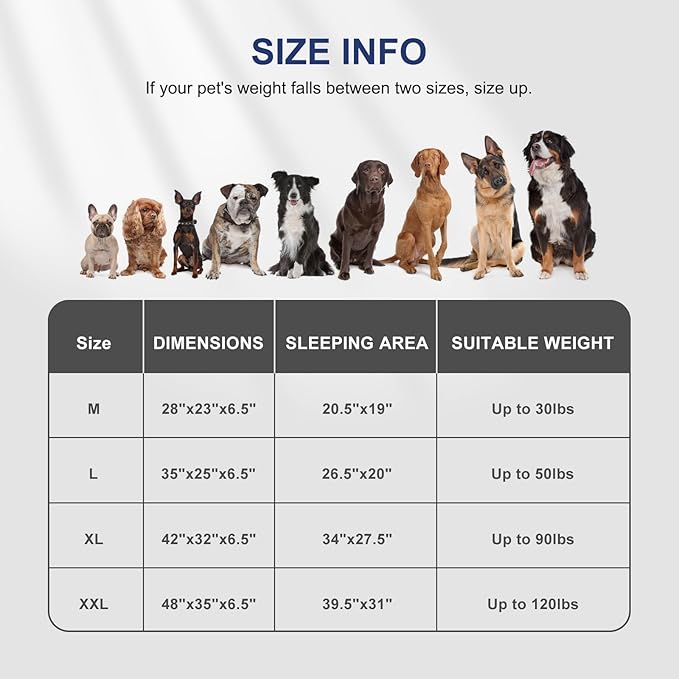 FURTIME Orthopedic Dog Bed for Extra Large Dogs - XL Plus Waterproof Dog Sofa Beds, Supportive Foam Pet Couch Bed with Removable Washable Cover, Waterproof Lining and Nonskid Bottom, Black