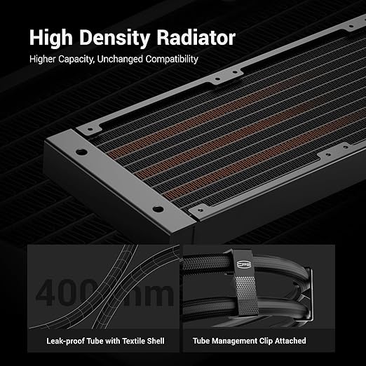 PCCOOLER ARGB CPU Cooler, 360mm AIO Water Cooling with 120mm Silent ARGB Fans, Infinite Halo Lighting, Compatible with Intel LGA 115X/1200/1700/20XX & AMD AM4/AM5(CPS DA360 Pro)