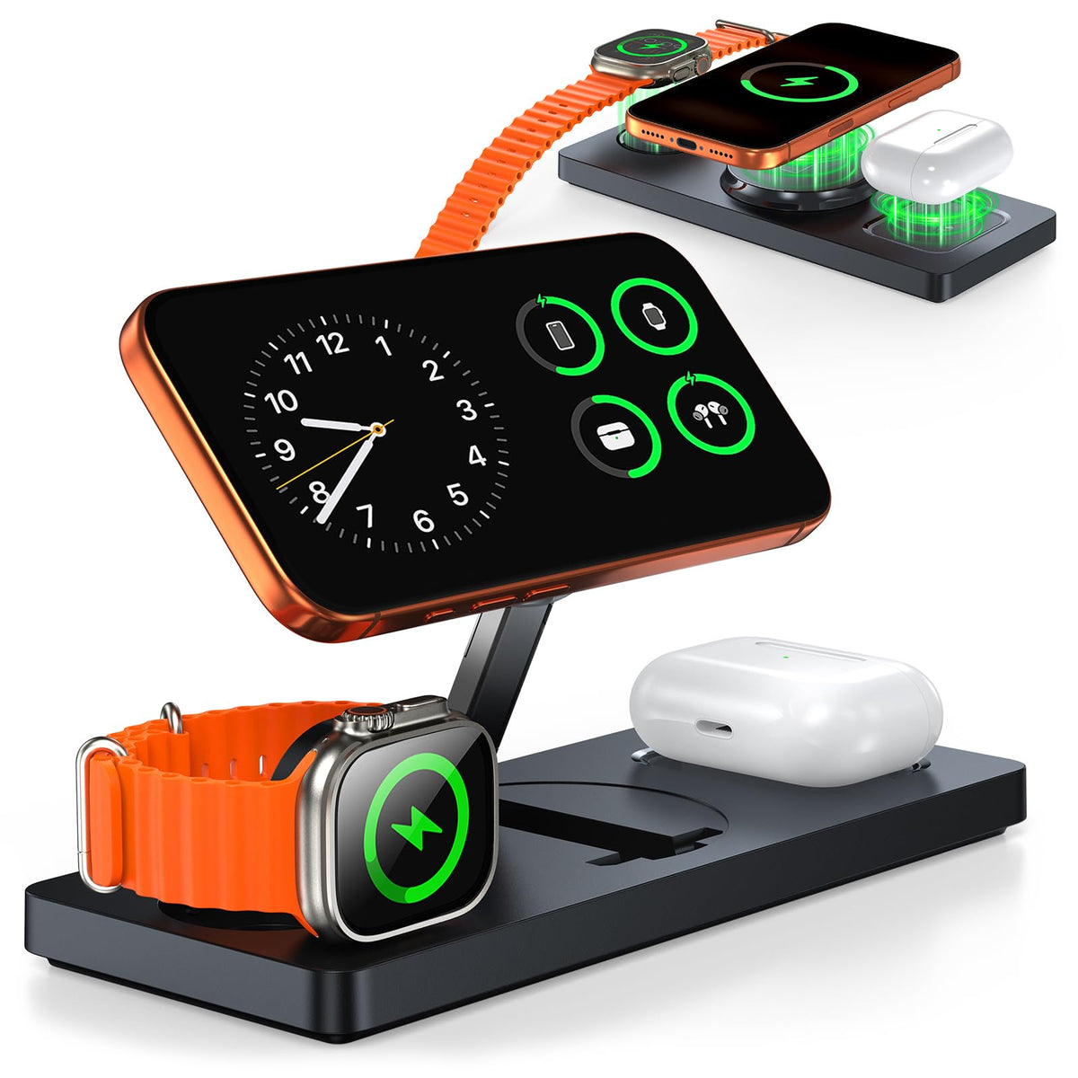 Foldable 3-in-1 Wireless Charging Station for Apple | Wireless Charger - Image 1
