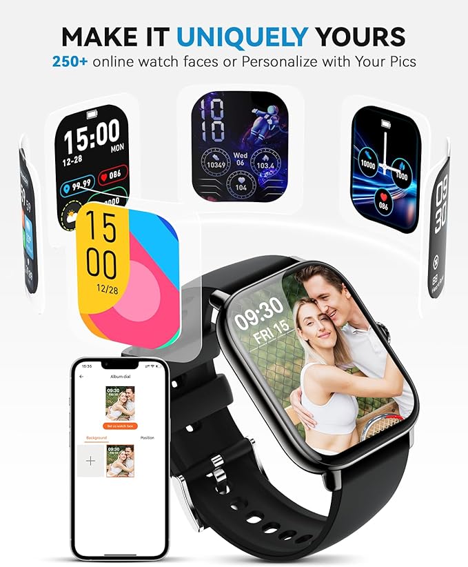 Smart Watch for Women Men- Answer/Make Call, 2025 IP68 Waterproof Fitness Step Tracker Watch with Sleep Monitor/Activity Counter/110+ Sport Mode, Smartwatch for Andriod iPhone iOS Samsung Compatible