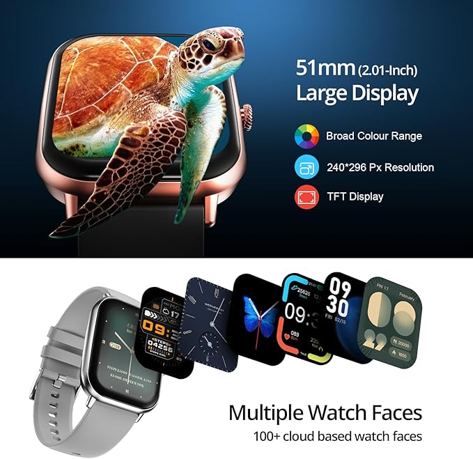 Fire-Boltt Ninja Call Pro Max 51.05mm (2.01 inch) Display Smart Watch, Bluetooth Calling, 120+ Sports Modes, Health Suite, Voice Assistance (Grey)