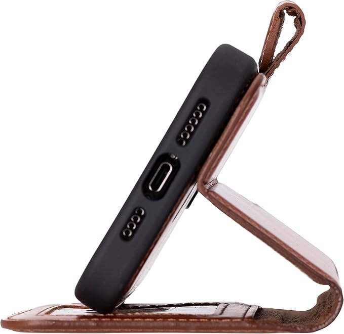 BLACKBROOK for iPhone 16 Plus Case with Card Holder, Carter Full Grain Leather, 2-in-1 Folio Flip Case for MagSafe Wireless Charging, RFID Blocking, 4 Card Slots, Compatible with iPhone 16 Plus