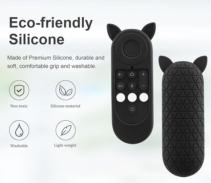 Cover for Facebook Protal TV Remote Control, Black Silicone Protective Case