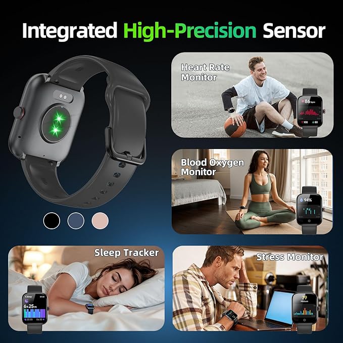 Smart Watch for Men Women with Alexa Built-in, 1.91" HD IP68 Waterproof Fitness Watch with Bluetooth Call (Answer/Dial), Heart Rate/Sleep/Stress Monitor, 100+ Sports Tracker Reloj Inteligente