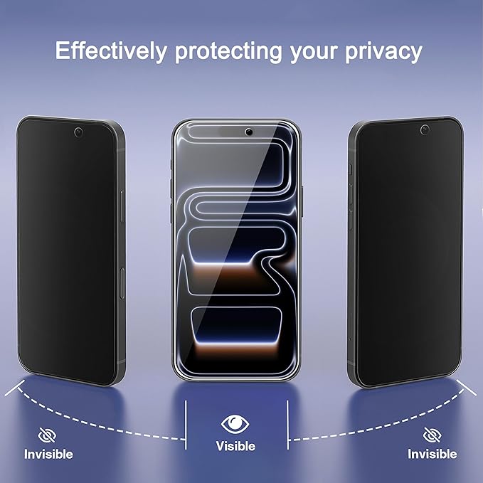 Ailun 3Pack for iPhone 17 Pro Privacy Screen Protector [6.3 inch]+ 3Pack Camera Lens Protector with Installation Frame,Dynamic Island Compatible,Anti Spy Tempered Glass[Not for iPhone 17/17ProMax/Air]