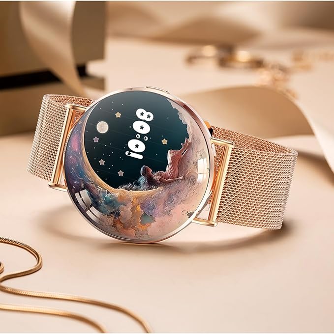 Ultra-Slim Women’s Smart Watch 41mm, All-Metal Body, 1.32" AMOLED Display, Bluetooth Calls, Health & Fitness Tracker with 150+ Sports Modes, for iPhone & Android (Gold)