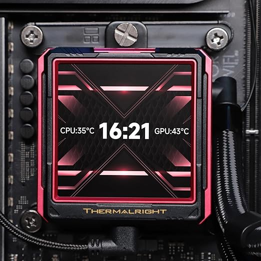 Thermalright FW360 Ultra ARGB Black CPU Water Cooler with 3 PWM Fans with 2000RPM,IPS LCD Screen with 480x480 Resolution,Liquid CPU Cooler for AM5;Intel LGA1700/1851,2.88-inch LCD Display