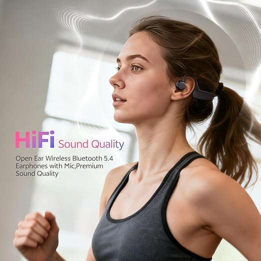 Bone Conduction Headphones, Open-Ear Bluetooth Wireless Sport Earphones for Running, Workouts - Sweat Resistant, Secure Comfortable Fit
