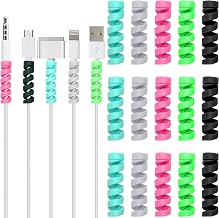 15 Pcs 5 Assorted Colors Flexible Spiral Charging Cable Protector Wire Cord Organizer Tube Accessories Charger Saver for iPhone, MacBook, USB, PC, Cell Phones, Computer, Laptop
