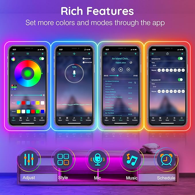 AILBTON 150Ft Neon Rope Lights,Flexible Led Rope Lights Control with App/Remote,Multiple Modes Rope Lights,IP65 Outdoor RGB Led Neon Light Waterproof,Music Sync Gaming