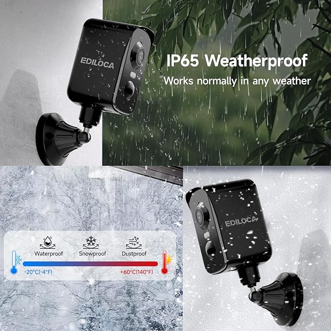 Security Cameras Wireless Outdoor, 2K Pan Rotating 300° Battery Powered WiFi Camera with PIR Human Detection, Color Night Vision, 2-Way Audio, Alarm, Weatherproof, Cloud/Local Storage