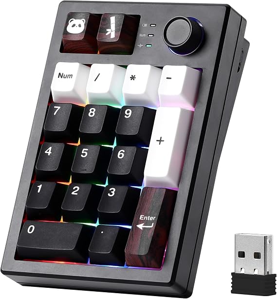 YUNZII AL21 Aluminum Wireless Number Pad (Black, Cocoa Cream V2 Switch)