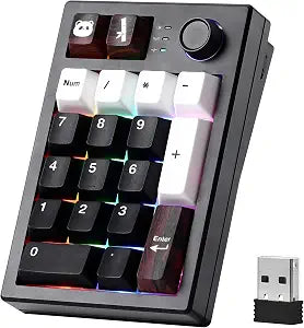 YUNZII AL21 Aluminum Wireless Number Pad (Black, Cocoa Cream V2 Switch)