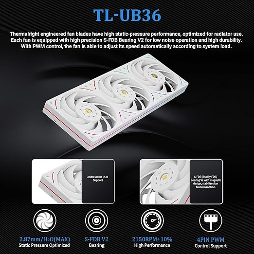Thermalright Wonder Vision 360 UB ARGB CPU AIO Cooler,360mm Radiator, 2K 60HZ Curved Screen with 2400x1080 Resolution,for AM4/AM5,Intel LGA1851/1700,6.67in 3D Screen High Performance Pump