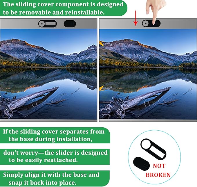 Laptop Camera Cover Slide, 12 Pack Webcam Cover, Phone Camera Cover, Ultra-Thin Computer Slide - Fits Most Laptop, Desktop, PC, Tablet, Smartphone to Protect Your Privacy and Security