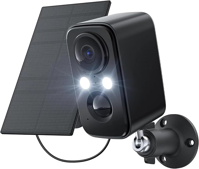 Security Cameras Wireless Outdoor: Cameras for Home Security WiFi Camera with Solar Panel Battery Powered Surveillance System Kit Motion Sensor Alarm Floodlight Night Vision IP66 Waterproof