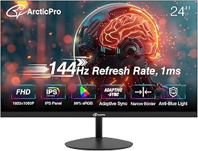 ArcticPro 24 Inch Gaming Monitor 144Hz, FHD 1080p Computer Monitor, IPS - Image 1