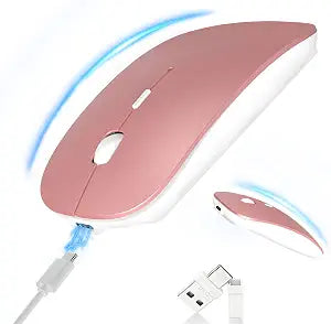 Silm Bluetooth Wireless Mouse for MacBook & iPad with Jiggler, Rose Gold - Image 1