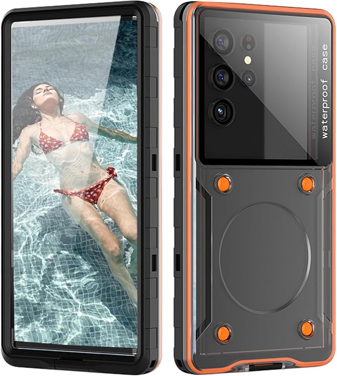 Waterproof Phone Case for Samsung Galaxy A53/ A54/ A55/ A56 [Underwater Touchscreen] with Lanyard, IPX8 Professional Waterproof Diving Case Cover for iPhone/Samsung/Google/Moto -Universal Black