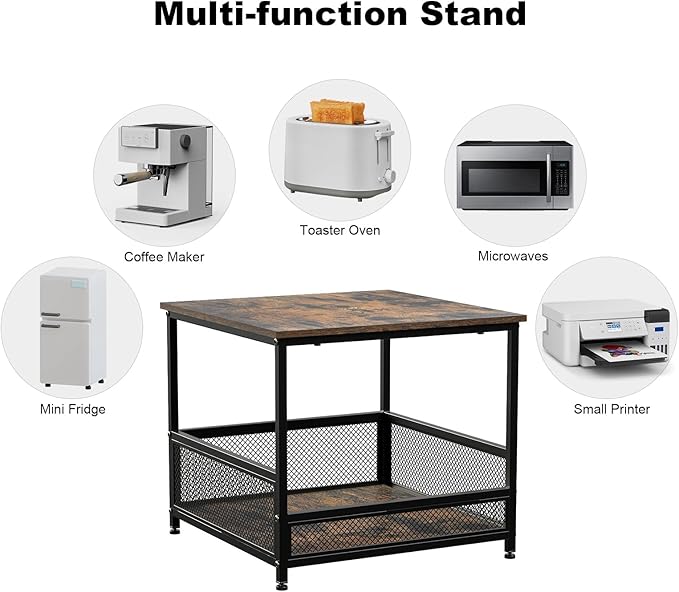 Mini Fridge Stand with Storage, Heavy Duty Mini Fridge Cabinet Shelf - 230 lbs Capacity, Storage Bin for Drink & Snacks, Sturdy Small Refrigerator Stand for Dorm, Office, and Bedroom