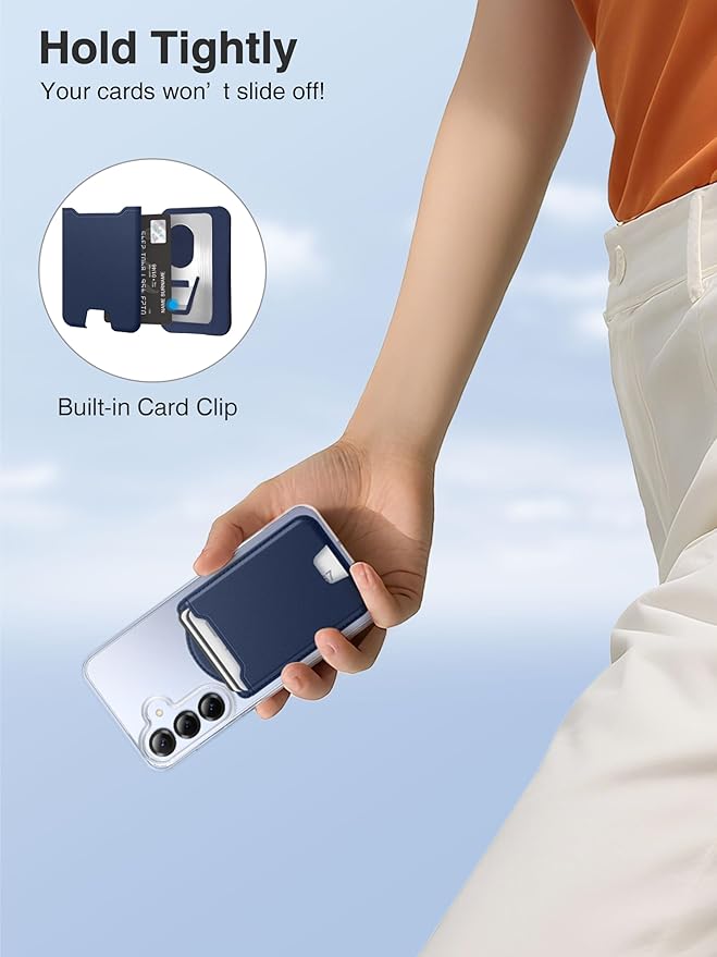 TopMade for MagSafe Wallet, Magnetic Wallet for Samsung Galaxy S26/S25/S24 Series and Z Fold 7 with Magnetic Case, Phone Card Holder for iPhone 17/16/15/14/13/12, RFID Blocking, Fits 4 Cards, Blue
