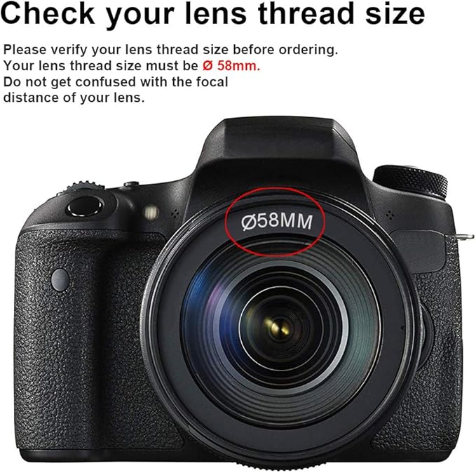 58MM 0.43x Professional HD Wide Angle Lens w/Macro Portion for Canon EOS Rebel 77D T7i T6s T6i T6 T5i T5 T4i T3i SL2 60D 7D 70D
