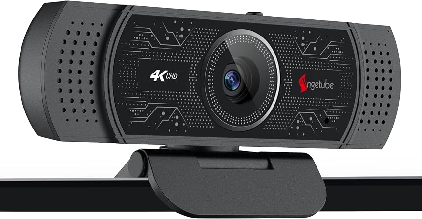 Angetube 4K Webcam, PDAF Autofocus Web Cam for Laptop 1080P 60FPS PC Camera
