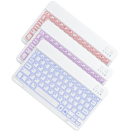 OMOTON 7 Color Backlit & Rechargeable Bluetooth Keyboard for iPad & iPhone