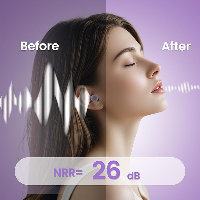 Zeroplus Ear Plugs for Sleeping Ultra-Comfortable Earplugs for Sleep,Professional Noise Cancelling Ear Plugs -26 dB, 3 Adjustable Sizes, Ideal for Sleep,Focus,Travel and Those Sensitive to Noise