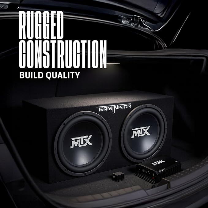 MTX 12" 1200W Dual Loaded Car Subwoofer Audio with Sub Box and Amplifier, TNP212D2