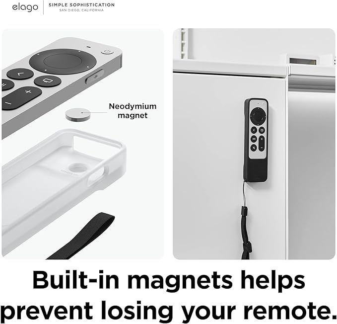 elago R1 Case Compatible with 2022 Apple TV 4K Siri Remote 3rd Gen, Compatible with 2021 Apple TV Siri Remote 2nd Gen- Magnet Technology, Lanyard, Full Access to All Functions [Nightglow Blue]
