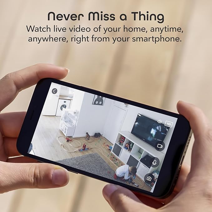 Geeni Vision 2K Quad HD Smart Indoor Camera with Flexible Stem, Compatible with Alexa and Google Home