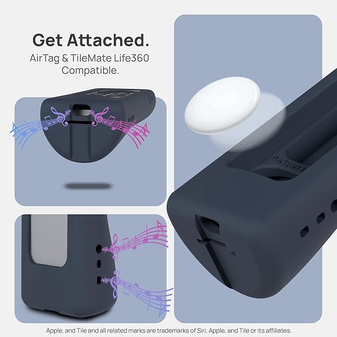 GripStand™ Apple TV Remote Cover, Scratch-Resistant Silicone Case Compatible with AirTag, Fits Siri Apple TV 4K/HD (2nd & 3rd Gen), Stand-Up Design, Enhanced Grip, Slate Ocean by 73&Sunny