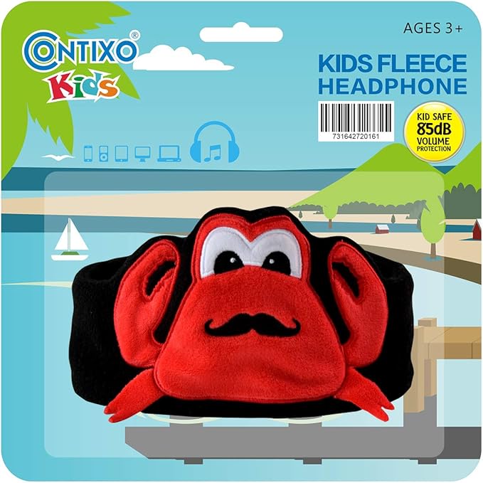 Contixo H1 Kids Headphones, 85dB Volume Limiting with Adjustable Speakers Soft Children Fleece Headband Toddler Headphones