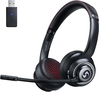 Wireless Headset with Mic for Work, Dual-Mode Headphones 50H Talk