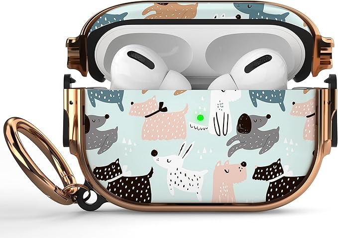 Maxjoy for AirPods Pro 2nd/1st Generation Case with Lock, Cute AirPods Pro 2 Case Lock Protective Hard AirPod Pro Cover for Women Men with Keychain for Airpod Pro (2023/2022/2019), Dog