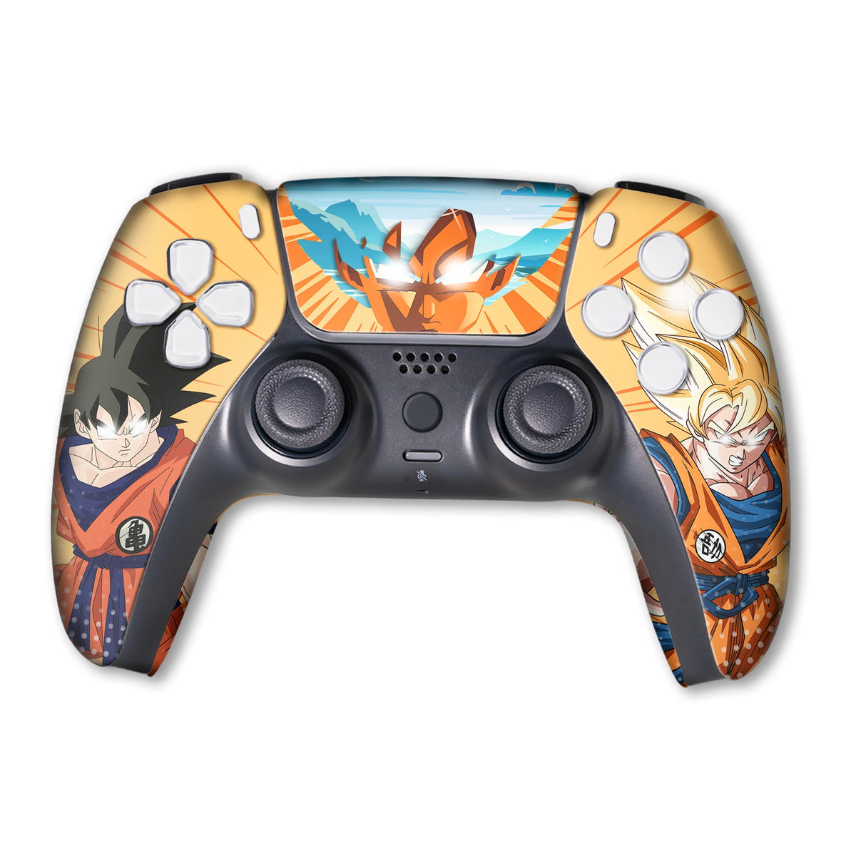 Overpowered Gokku Custom PS-5 Controller Wireless compatible with Play-Station 5 Console by BCB Controllers | Proudly Customized in USA with Permanent HYDRO-DIP Printing (NOT JUST A SKIN) (MODDED)