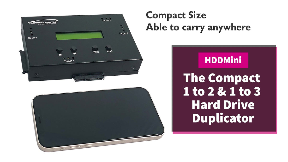 Vinpower 1 to 3 SATA 2.5" & 3.5" Hard Disk Drive/Solid State Drive (HDD/SSD) Clone Duplicator and DOD Level Eraser