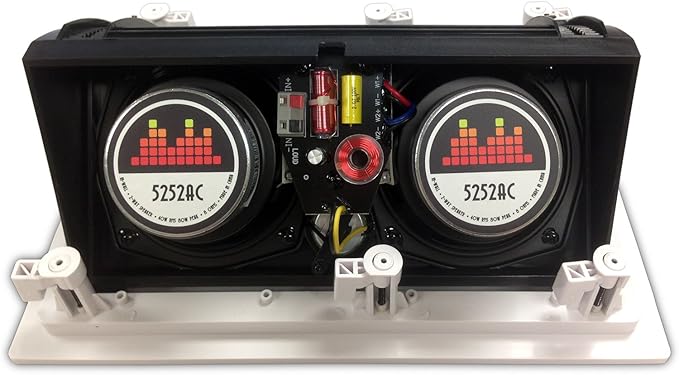 5252AC Silver Ticket In-Ceiling Speaker with Pivoting Full Speaker Adjustable Angle Woofers and Tweeter (Dual 5.25 Inch in-ceiling Center Channel) CEILING ONLY