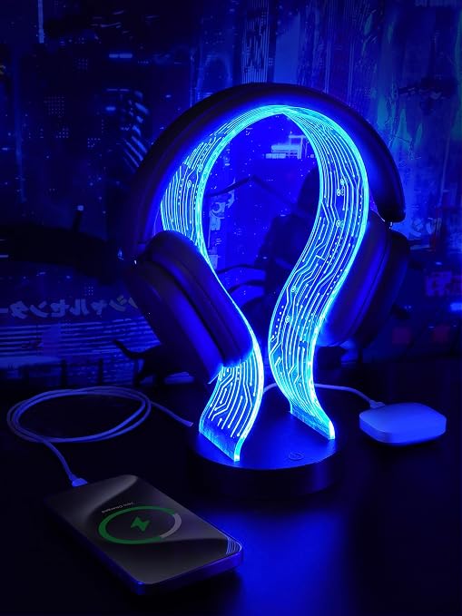 CoolGift Mart Light Up Headphone Stand, Gifts for Gamers