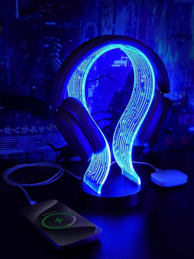 CoolGift Mart Light Up Headphone Stand, Gifts for Gamers