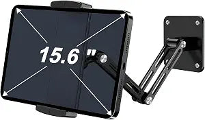 Bimo Tablet Wall Mount Holder for 4.7-15.6 inch, iPad Wall Mount Holder with Arm & Adjustable Rotating Base Compatible with iPad, Tablet Devices