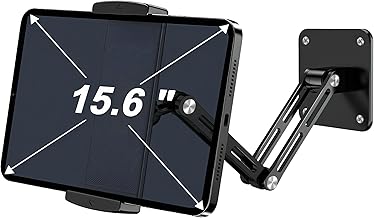 Bimo Tablet Wall Mount Holder for 4.7-15.6 inch, iPad Wall Mount Holder with Arm & Adjustable Rotating Base Compatible with iPad, Tablet Devices