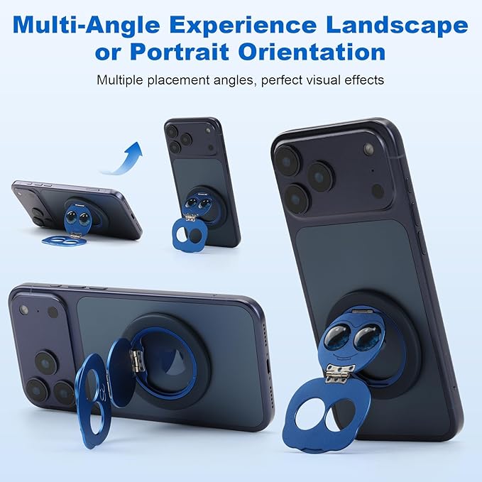 Magnetic Phone Ring for MagSafe Grip with 360° Rotation & Strong Magnet Phone Ring Holder Grip– Universal Compatible with iPhone 17/16/15/14/13 Pro Max Mag Safe Accessories Android