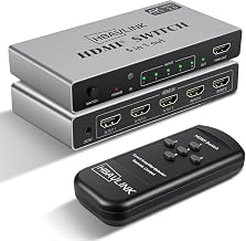 HDMI Switch 5 in 1 Out 4K 60Hz, HBAVLINK 5 Port HDMI Switcher Selector with Remote & Manual Switch, Support Dolby Atmos/Vision, HDR, CEC, Compatible with PS5/4/3, Xbox, Fire TV, Apple TV, Roku - Image 1